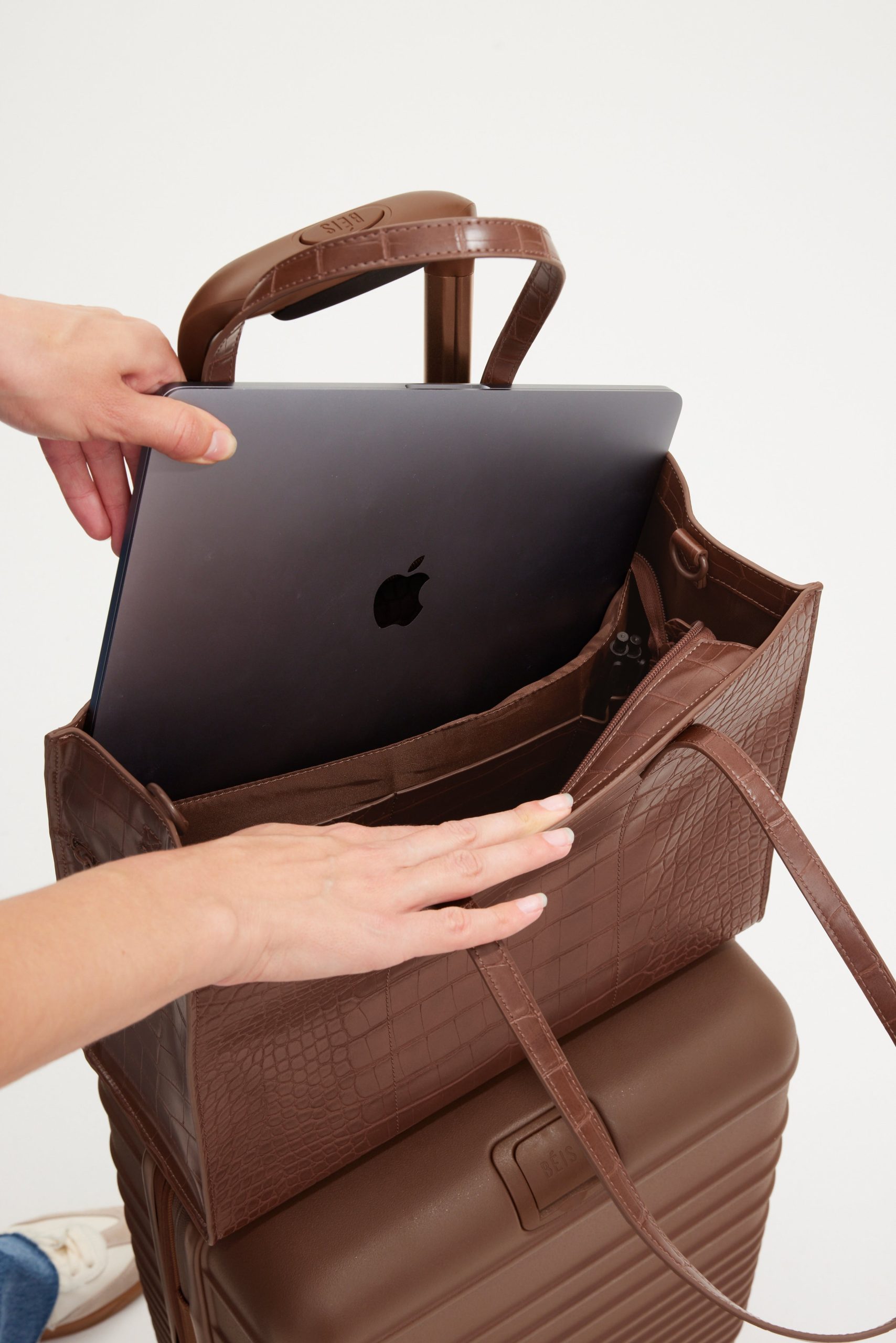 The Work Tote in Maple Croc - Image 11