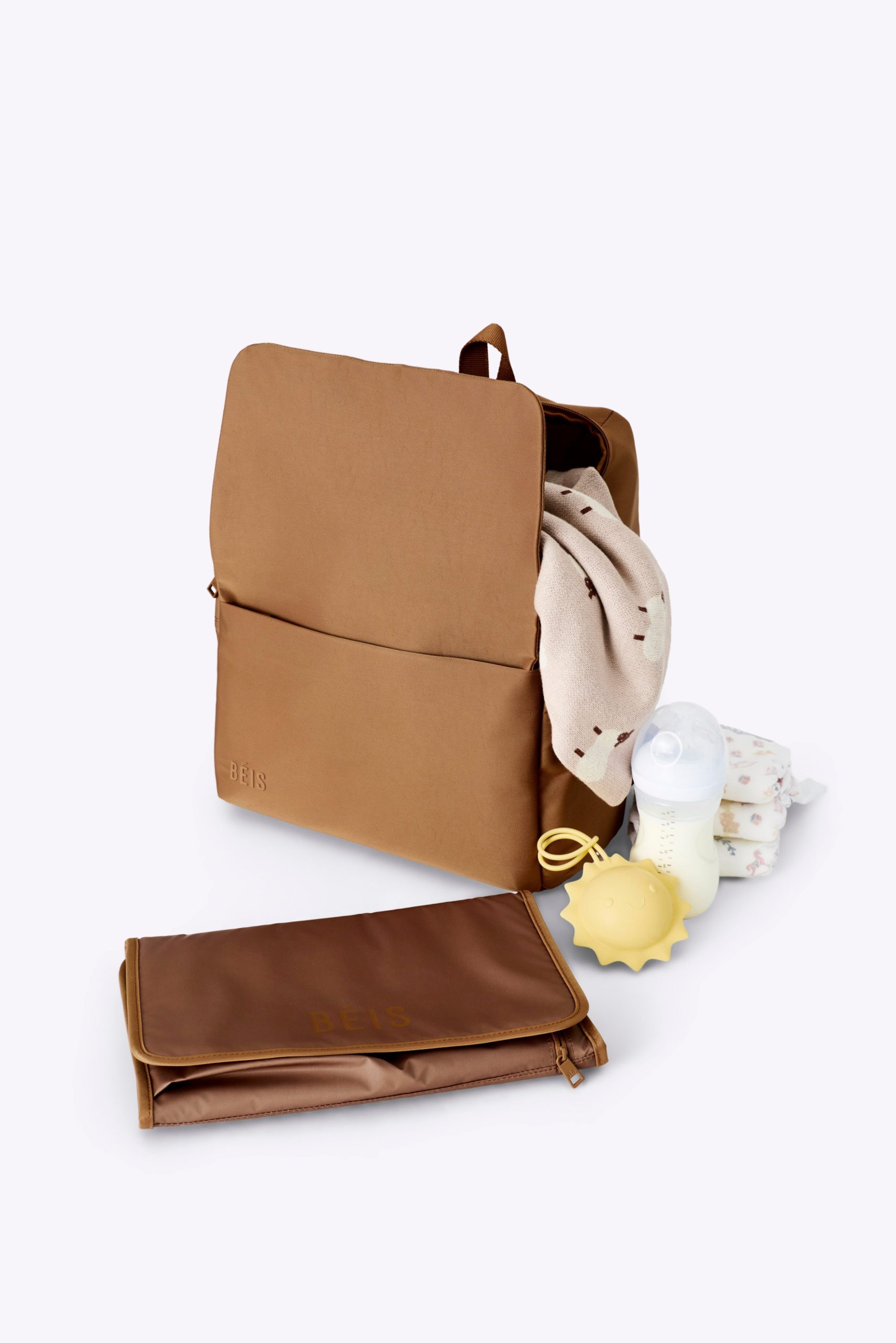 The Everyday Diaper Backpack in Camel Nylon - Image 2